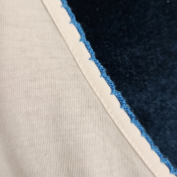 Draper James T Shirt 3X Magnolia White Tee Blue Crochet Detail Scoop Neck Cotton - Picture 6 of 13